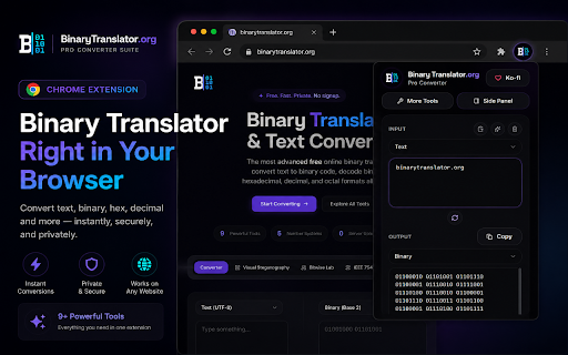 Binary Translator :: Binary Translator: Text ↔ Binary + Dev Tools. Fast, clean & free.