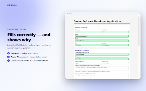 Fill It Out :: AI-powered smart form filler. Fill any form automatically while keeping your data private.