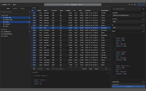 IdxBeaver :: A professional database client for IndexedDB, LocalStorage, and SessionStorage.