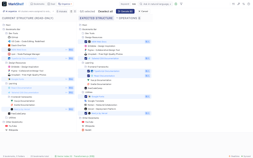 MarkShelf :: Intelligent Bookmark Manager - AI-powered bookmark organization
