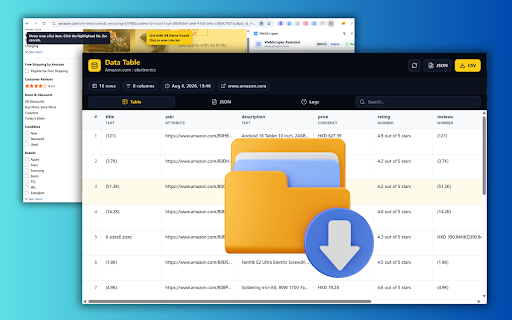 WebScraper Assistant - List Extractor & Image Downloader :: No-code web scraper and image downloader for lists, tables, product data, search results, and page images. Export CSV or JSON.