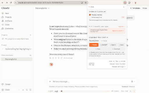 Claude Token Counter — Real-Time Usage, Messages Left :: Live token counter for Claude. Model-aware messages-left, reset countdowns — all in your browser.