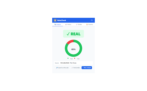 BuloCheck :: Detect fake news in real time. Analyze any article directly from your browser.