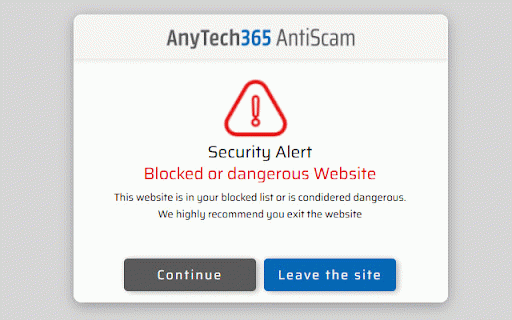 AnyTech365 AntiScam SafeBrowse :: Works integrated with AnyTech365 AntiScam for Windows. Keep your browsing safe.