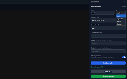 CloudEdit :: Edit files on S3 storage (MinIO, OSS, AWS S3) from your browser. Encrypt credentials, format code, multi-tab.