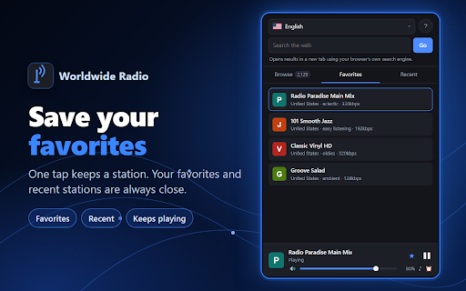 Worldwide Radio :: Listen to free radio stations from around the world. Browse by country, genre, or name and save your favorites.