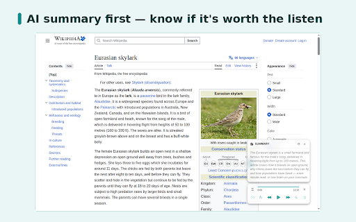 Lullula – Text to Speech & Read Aloud :: Text to speech reader for webpages, Google Docs, PDFs & EPUBs. Read aloud with natural AI voices, highlighting, and saved position.