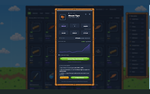 Kintrade — One-Click Trades for Kintara :: Buy, sell & price-track Kintara marketplace items in one click — run securely in your own game session. Unofficial.
