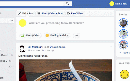 What am I pretending today? :: This extension replaces in Facebook the most displayed question 'What's on your mind today?' with 'What are you pretending today?'
