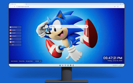 Sonic the Hedgehog Cartoon Live Wallpaper :: Classic Sonic the Hedgehog in dynamic running pose against vibrant blue gradient background.