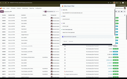 Odoo Smart Filter :: Inspect and browse Odoo model field values.