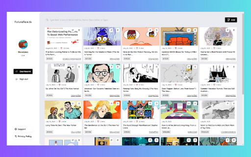 FutureReads :: Effortlessly save links with a one-click. Seamlessly integrate, set reminders, and stay informed on intriguing content.