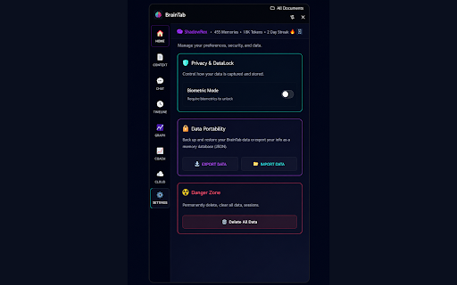 BrainTab :: AI-powered second brain that automatically remembers, summarizes, and connects everything you learn while browsing.
