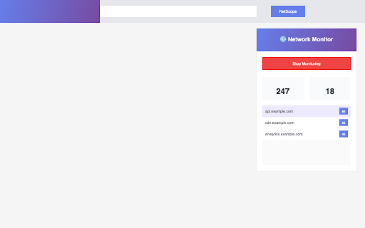 NetScope - Network Request Monitor :: Monitor and analyze all network requests with domain statistics