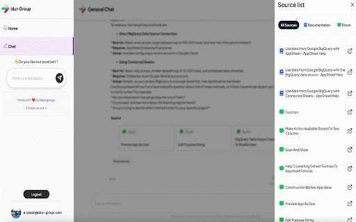 AppSheet Assistant - Gemini and automation for Appsheet by Idun Group :: Enhance your day to day on Google Appsheet. Bulk change your apps, rename columns and access an AI chat tailored for your needs!
