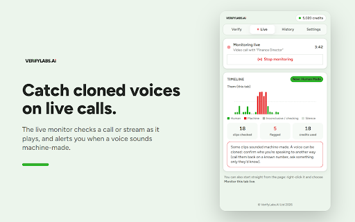 VerifyLabs.AI Deepfake Detector :: Check images, video and audio for deepfakes and AI, on any page, in calls and streams. Spot deepfakes. Stay safe.