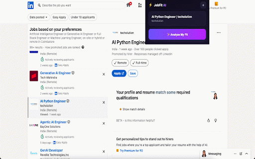 JobFit AI — Instant Resume Match :: Instantly see how well your resume fits any job posting, with AI-generated tailored pitches.