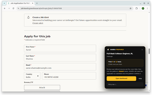 HAMRA Companion :: Career fit score on every job listing + one-click autofill across major job boards. Apply faster, only where you actually match.
