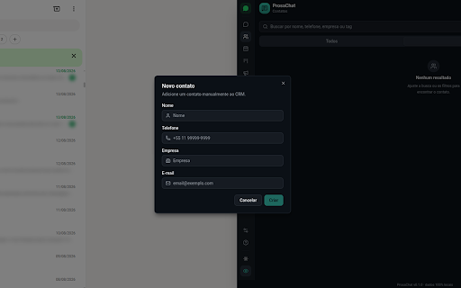 ProsaChat :: CRM pessoal 100% local integrado ao WhatsApp Web.