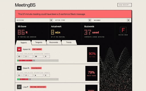 MeetingBS Recorder :: Record your meeting and instantly expose the BS. Sends to MeetingBS for analysis.