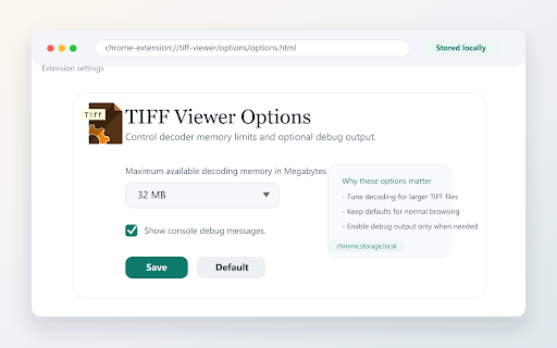 TIFF viewer :: Open TIFF/TIF images in Chromium browsers with inline page rendering and a dedicated Manifest V3 viewer.