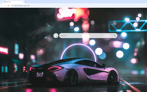 McLaren 720S Live Wallpaper :: The striking McLaren 720S in purple glides through the rainy streets, creating a stunning visual spectacle.