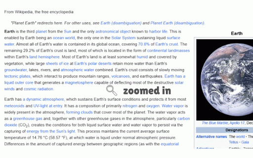 Zoom Extension :: Zoom page with mouse pointer using customizable key.