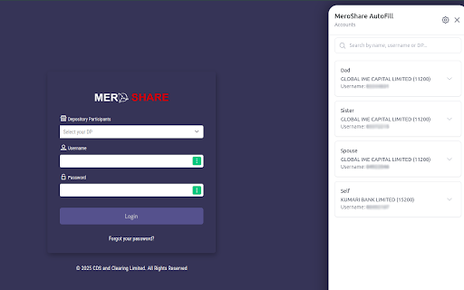 MeroShare Autofill :: Simplify IPO applications with auto-fill, no copy-pasting.