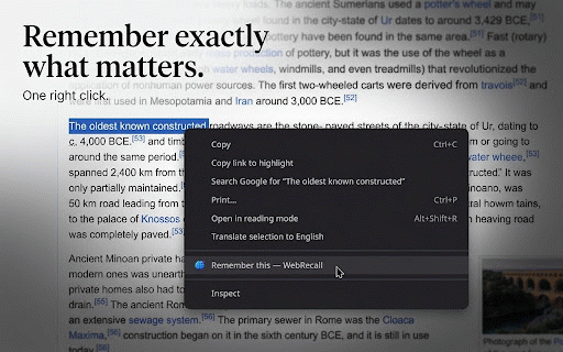 WebRecall :: Your personal memory layer for the web.
