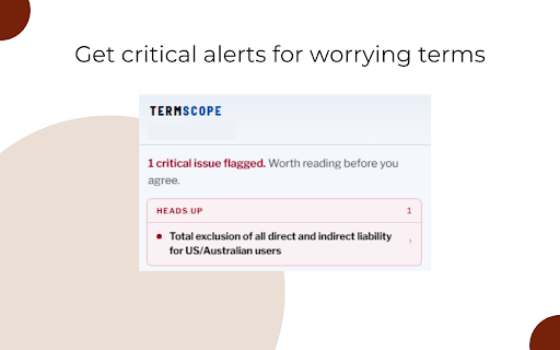 Term Scope :: Understand terms & conditions at a glance