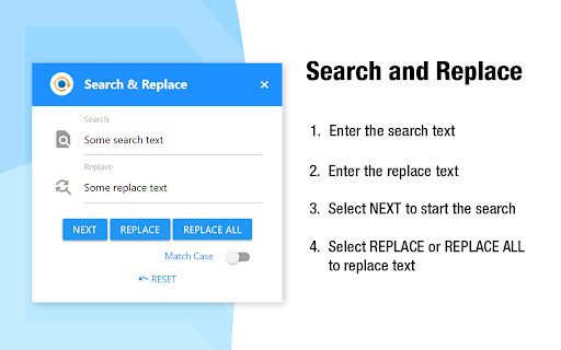 Search and Replace :: Provides custom search & replace for editable elements on a webpage.