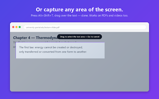 Copy Text from Image - OCR by MiniWebtool :: Right-click any image or capture any area - the text is recognized on your device and copied. Pay once, no subscription.