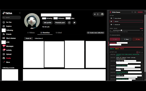 TikTok All Reposts Remover :: Bulk remove reposts, likes, and favorites from your TikTok profile.