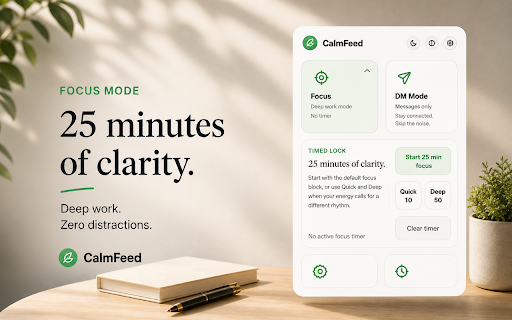 CalmFeed — Hide Instagram Feed, Reels & Explore :: Reduce Instagram distractions with focus modes, DM mode, and a daily pass.
