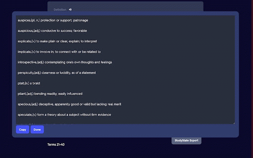 StudyState Export :: Converts any Quizlet set to the format used by the `Import Quizlet` feature on StudyState.net