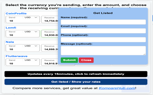 Compare Remittance Rates :: Compare real-time exchange rates for USD, GBP, EUR, and CAD to NGN, all in one place.