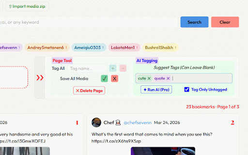 X Bookmark Exporter :: Export, tag, delete, & search your X bookmarks. https://x-archive.netlify.app