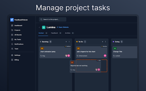 FeedbackFalcon :: FeedbackFalcon Chrome Extension - Report bugs and manage tasks directly from any webpage.