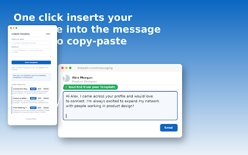 LinkedIn Message Templates :: Save and quickly insert LinkedIn connection and message templates.