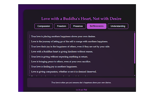 Love with a Buddha's Heart :: A extension with 100 quotes on loving with compassion, not desire