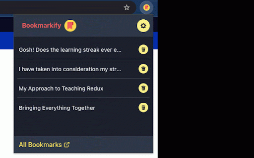 Bookmarkify :: Save and revisit specific sections inside webpages to quickly continue reading without scrolling.