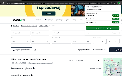 Filtr Nieruchomosci :: Otodom i OLX: ukrywanie ofert, czarna lista, podświetlenia sprzedawców.