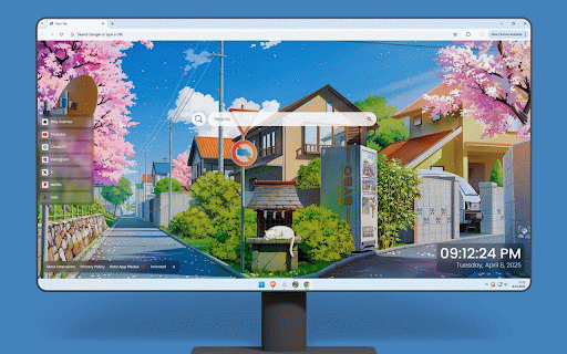 Spring Blossoms Live Wallpaper :: Cherry blossoms frame peaceful Japanese neighborhood street under brilliant blue sky.