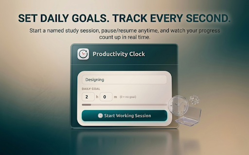 Productivity Clock :: Track your work & focus sessions. Pomodoro timer, daily goals, monthly reports — all in one clean interface.