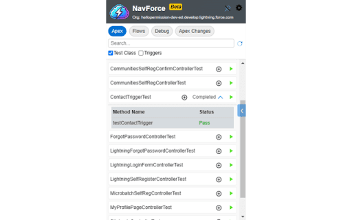 NavForce - Salesforce Navigator :: NavForce by DreamInForce.com. Navigate Apex, Flows, Experience Sites. Run Test Classes, Refresh Traces and Compare Apex versions