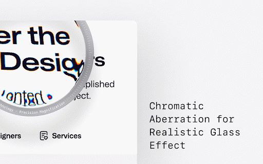 Liquify Cursor - Real-time Liquid Glass Magnifier :: Transform your cursor into a liquid glass magnifier with stunning colors and smooth, physics-based animations.