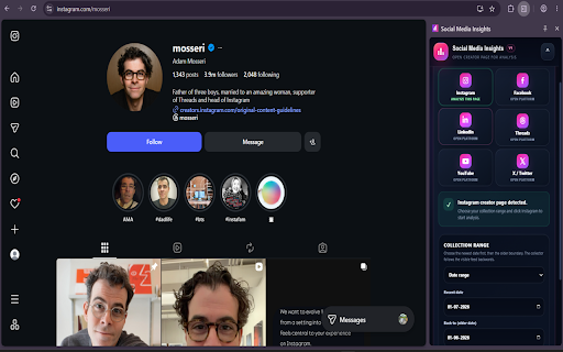 Social Media Insights :: Analyze supported social media profiles, track engagement, posting consistency, top content, and export insights.