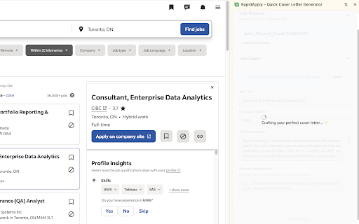 RapidApply - Quick Cover Letter Generator :: Generate professional cover letters from any job posting using advanced AI