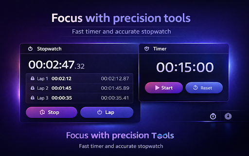 Alarm, Timer & Stopwatch for Browser :: Multiple alarms, timer and stopwatch with weekday repeat, snooze and sound alerts — all in one browser extension.