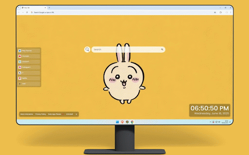 Usagi Nanka Chiisakute Kawaii Yatsu Live Wallpaper :: Adorable kawaii bunnies with blushing cheeks on warm yellow background bringing cuteness overload.